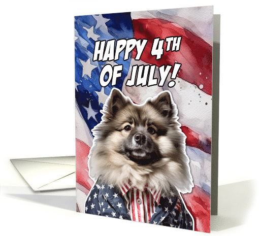 Happy 4th of July Patriotic Keeshond card (1774304)