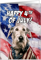 Happy 4th of July Patriotic Irish Wolfhound card