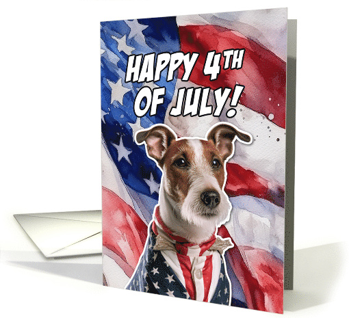 Happy 4th of July Patriotic Fox Terrier card (1774310)