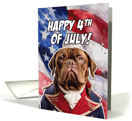 Happy 4th of July Patriotic Bordeaux Dog card (1774332)