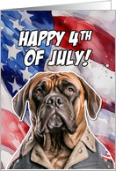 Happy 4th of July Patriotic Boerboel card