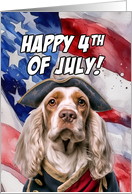 Happy 4th of July Patriotic American Cocker Spaniel card