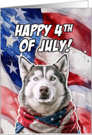 Happy 4th of July Patriotic Alaskan Huskie card