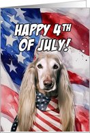 Happy 4th of July Patriotic Afghan Hound card