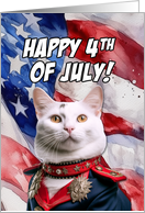 Happy 4th of July Patriotic Turkish Van Cat card