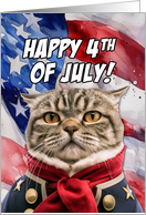 Happy 4th of July Patriotic Scottish Fold Cat card