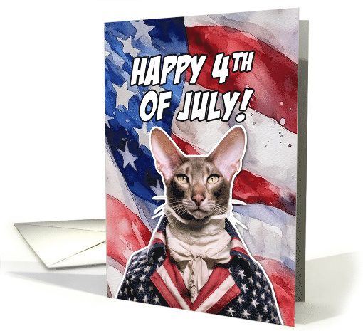 Happy 4th of July Patriotic Oriental Shorthair Cat card (1774410)