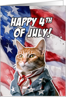 Happy 4th of July Ginger Cat card