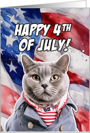 Happy 4th of July British Shorthair Cat card