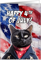 Happy 4th of July Black Cat card