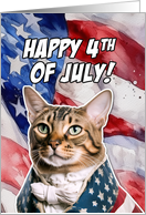 Happy 4th of July Bengal Cat card