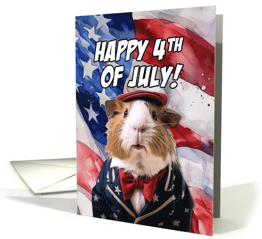 Happy 4th of July Guinea Pig card (1774428)