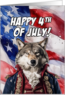 Happy 4th of July Wolf card