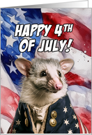 Happy 4th of July Opossum card