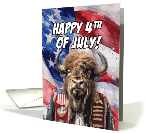 Happy 4th of July Bison card (1774462)