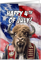 Happy 4th of July Bison card