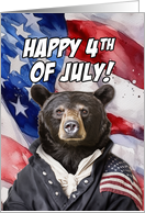 Happy 4th of July Black Bear card