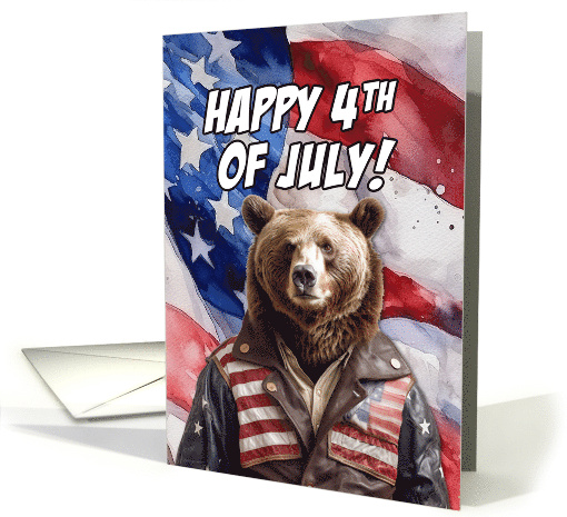 Happy 4th of July Brown Bear card (1774466)