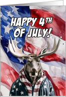 Happy 4th of July Moose card