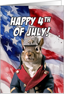 Happy 4th of July Grey Squirrel card