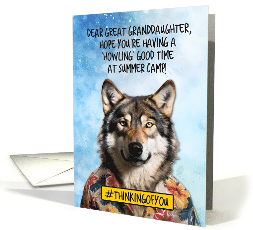 Great Granddaughter Summer Camp Wolf card (1774702)