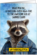 Pen Pal Summer Camp Raccoon card