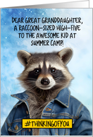 Great Granddaughter Summer Camp Raccoon card
