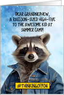 Grandnephew Summer Camp Raccoon card