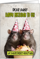 Aunt Shared Birthday Cupcake Rats card