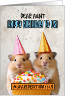 Aunt Shared Birthday Cupcake Hamsters card