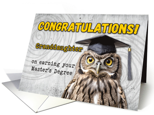 Granddaughter Master's Degree Congratulations Owl card (1775492)