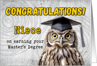 Niece Master’s Degree Congratulations Owl card