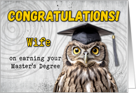 Wife Master’s Degree Congratulations Owl card