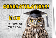 Mom Ph.D. Congratulations Owl card