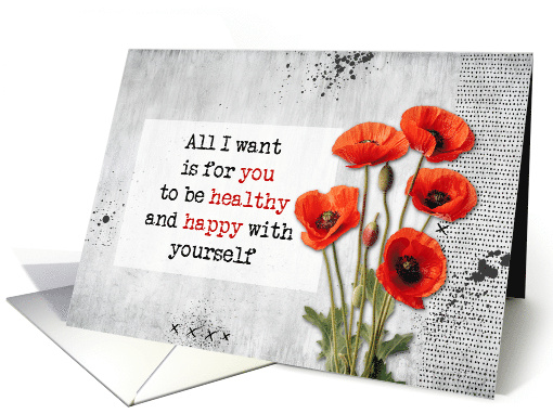 Get Well Red Poppies card (1776074)