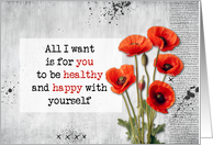 Get Well Red Poppies card