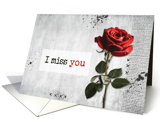 I Miss You Red Rose card (1776076)