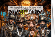 21 Years Old Steampunk Birthday card