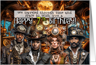 7 Years Old Steampunk Birthday card