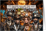 4 Years Old Steampunk Birthday card