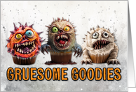 Gruesome Goodies Monster Cupcakes Halloween card