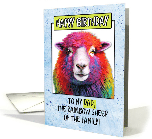 For Dad Happy Birthday Rainbow Sheep card (1778380)