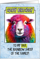 For Dad Happy Birthday Rainbow Sheep card