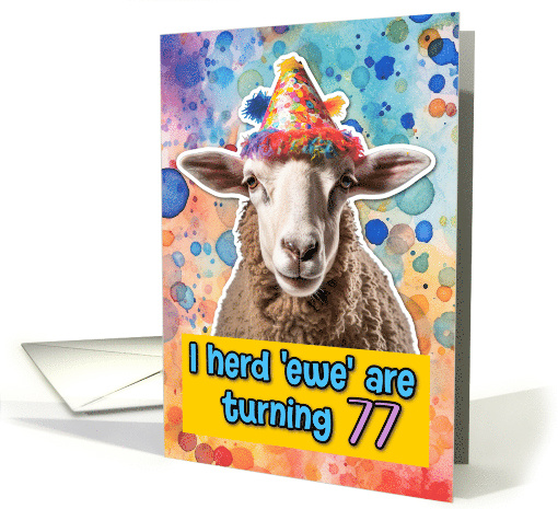 77 Years Old Happy Birthday Sheep card (1778578)