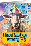 76 Years Old Happy Birthday Sheep card