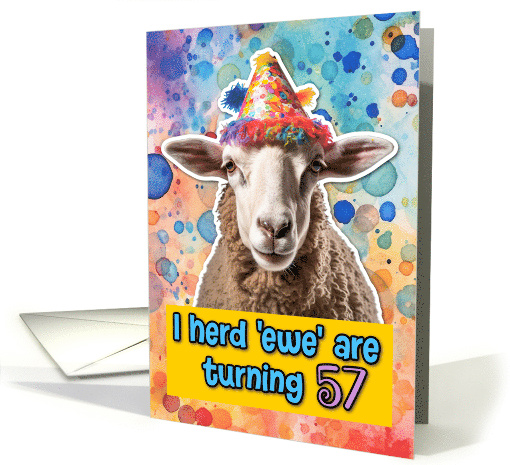 57 Years Old Happy Birthday Sheep card (1778618)