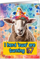57 Years Old Happy Birthday Sheep card