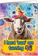 46 Years Old Happy Birthday Sheep card
