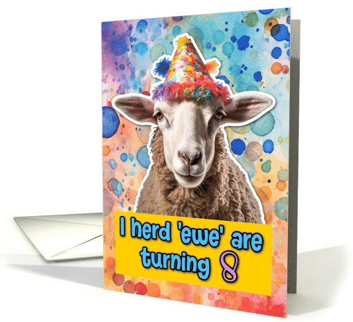 8 Years Old Happy Birthday Sheep card (1778716)