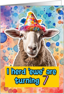 7 Years Old Happy Birthday Sheep card